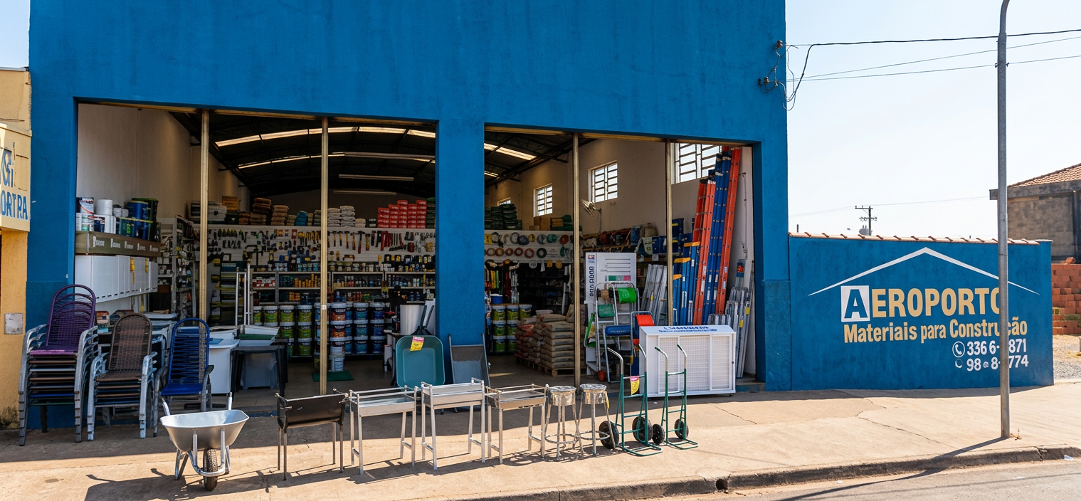 Fachada da loja Aeroporto Materiais Para Construções em Ribeirão Preto
